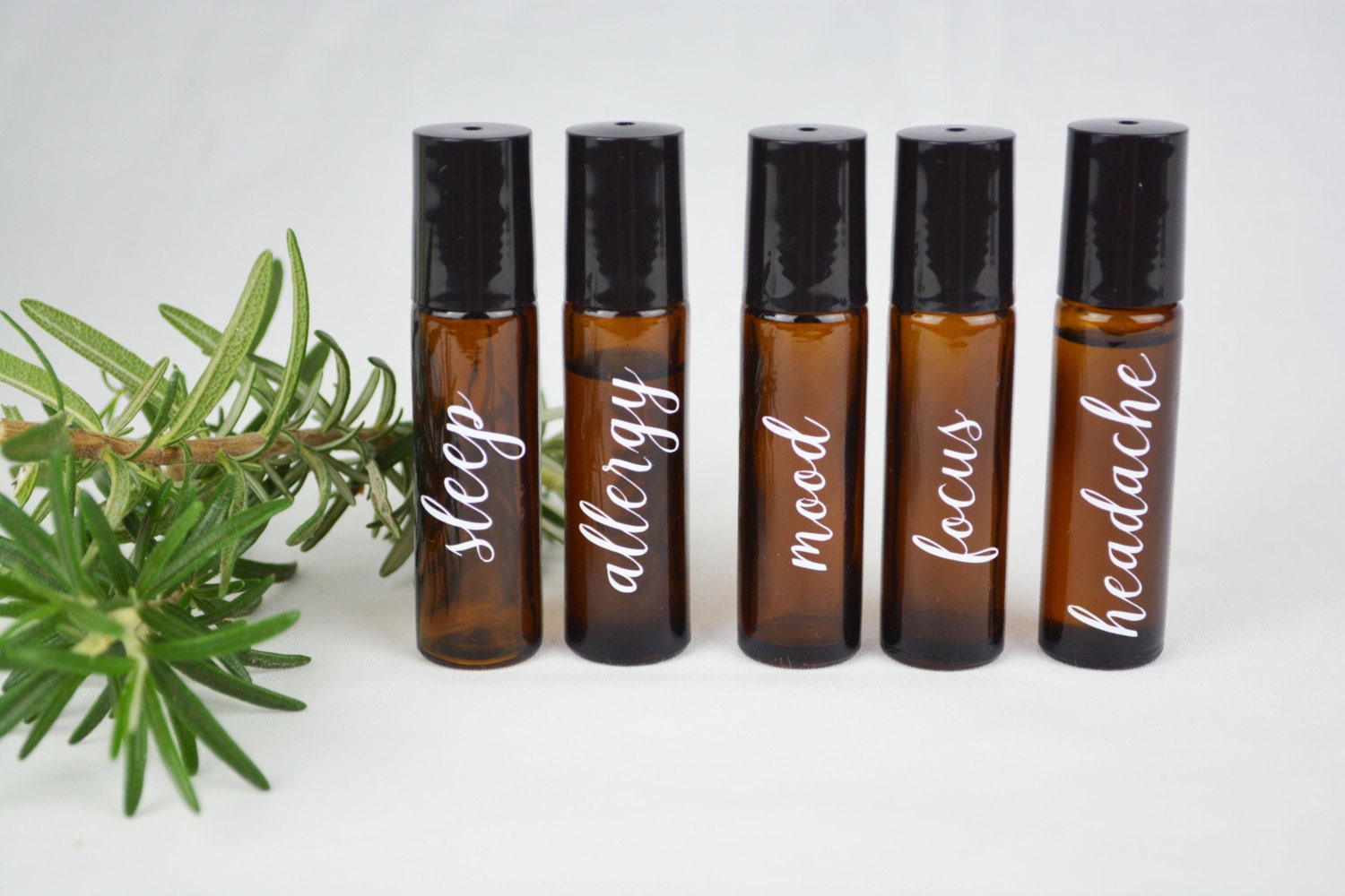 Essential Oil Vinyl Labels/Decals SET of 5/ Decals ONLY