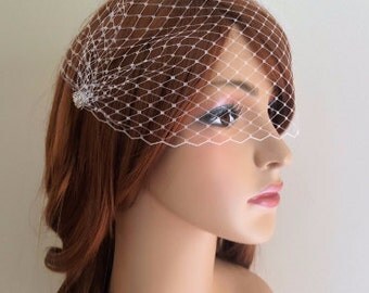 Birdcage Veil, mini veil, wedding veil, boho bride, Bridal veil, Bandeau Veil, Russian netting, small birdcage veil, mini wedding veil