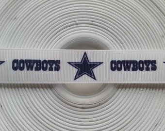 DALLAS COWBOYS STAR Logo 7/8" Grosgrain Hair Bow Craft Ribbon 2487