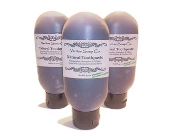 Black TOOTHPASTE - Remineralize with Silver, Calcium and Activated CHARCOAL in SPEARMINT /Vegan / No Fluoride / No sls / Kids / Face Scrub