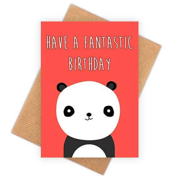Panda happy birthday card greeting card funny by Memeskins on Etsy