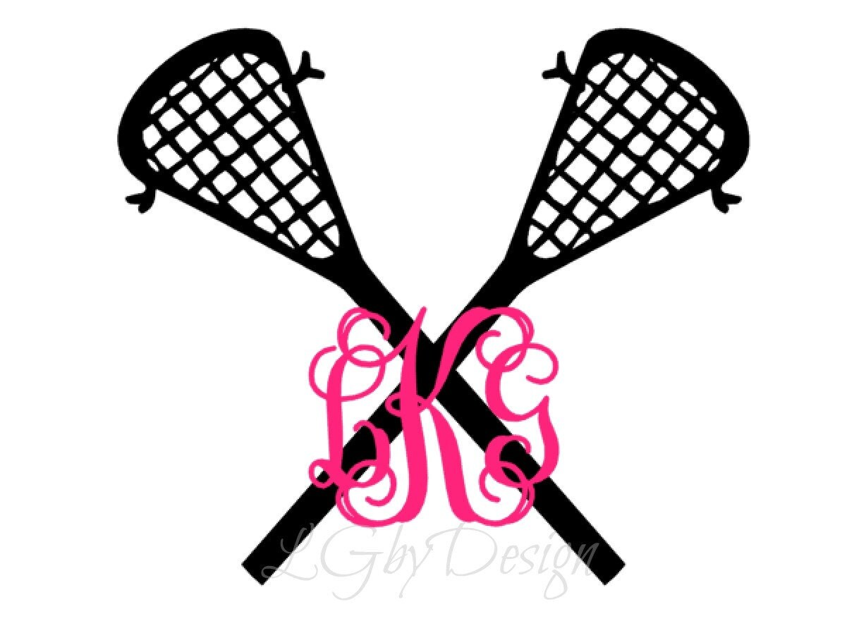 Lacrosse Decal with Monogram by LGbyDesign on Etsy