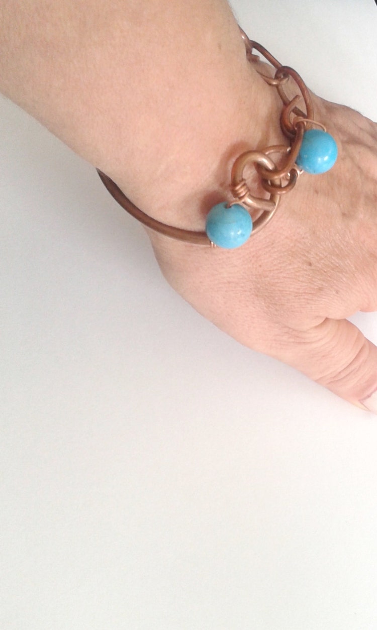handmade copper wire bracelet rustic copper bracelet by tizianat