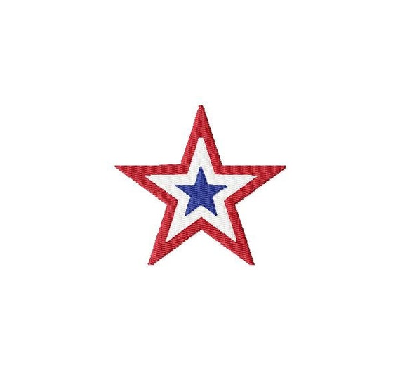 Red white and blue star Machine Embroidery design