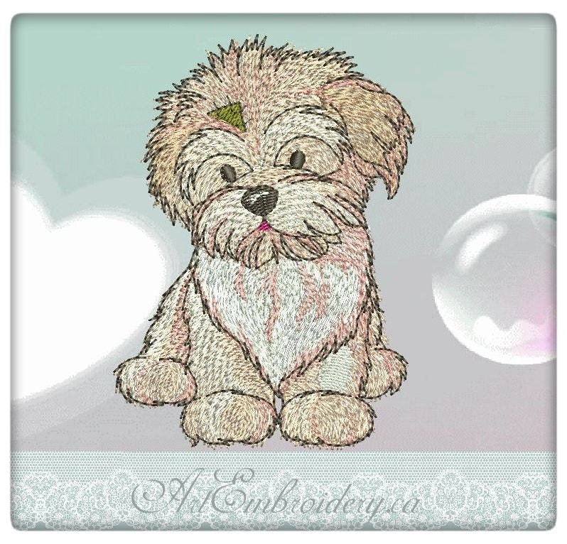 Maltese Dog Machine Embroidery Designs Set for a Babies and