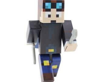 Miner Boy - 4" Action Figure Toy, Plastic Craft by EnderToys