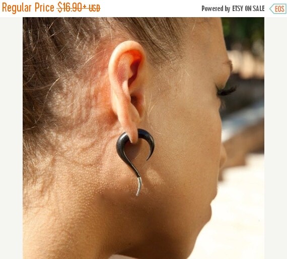 ON SALE 15 OFF Kishen Fake Gauge Earrings Faux Gauge by