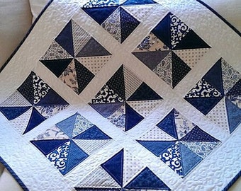 Summer Quilt Pattern Patriotic Picnic Table Runner PDF Wall Hanging Scrap Pinwheel French Country Charm Download