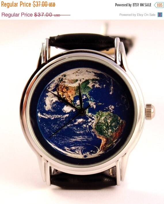 SALE 25 OFF Watch The Earth Globe mens watch by spacewatches