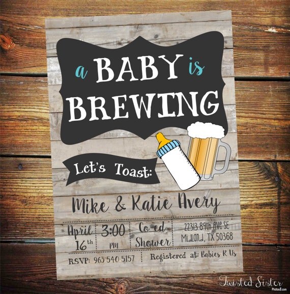 A Baby Is Brewing Invitation 1