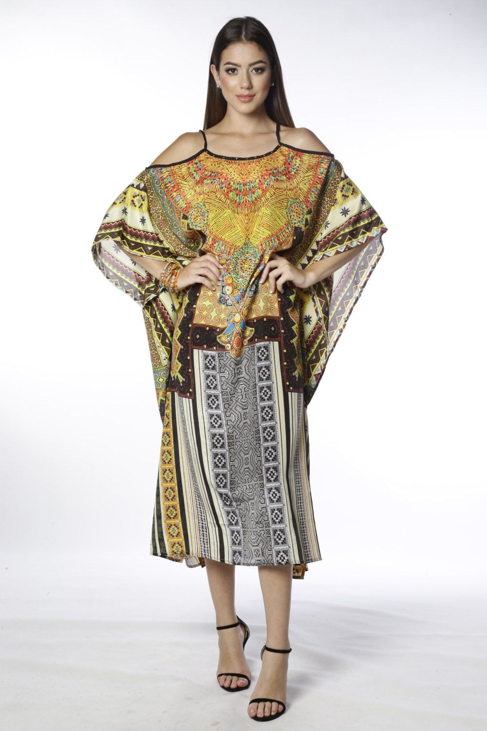 LCS790 SS2020 BOHO UZBEK Embellished Kaftan by 