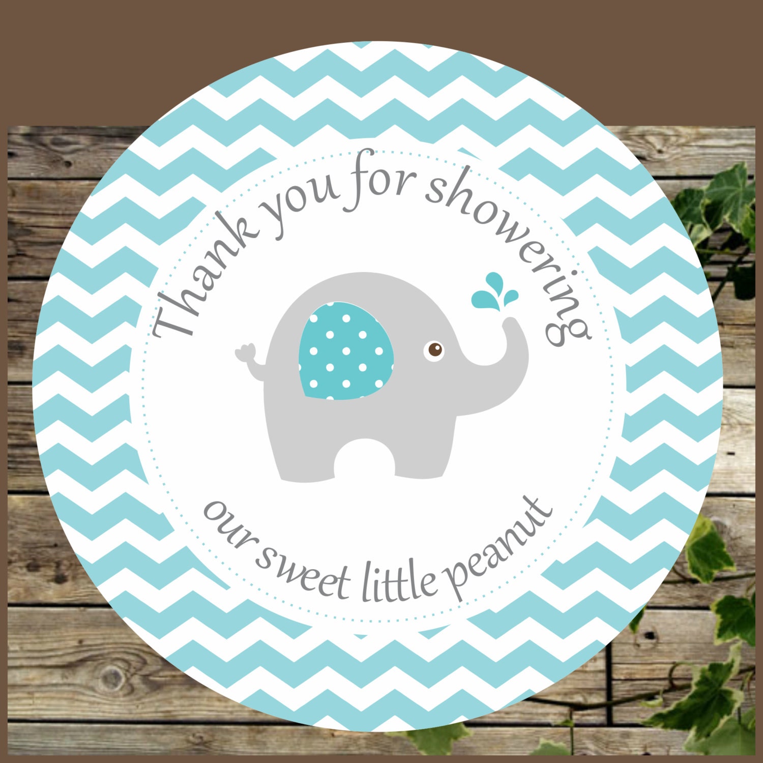 Elephant Favor Tags Blue Elephant Baby Shower Printable Favor