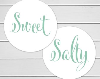 Sweet and Salty Stickers, Wedding Welcome Bag Sticker, His Favorite Her Favorite Wedding Stickers (#375)