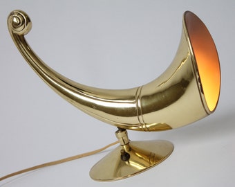 LAUREL TABLE LAMP thick casted brass mid century vintage retro 1950 era