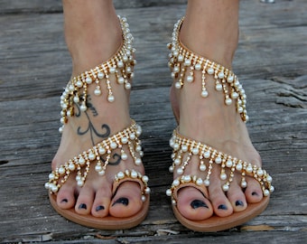 Greek Sandals, Luxurious Sandals, Bridal Sandals, Wedding Sandals, "Cleopatra"
