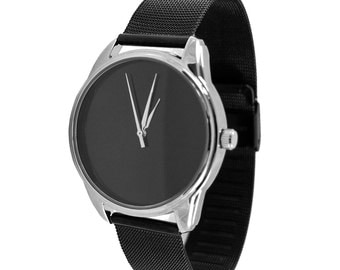 ZIZ Black Stainless Steel Watch / Stainless Steel Band / Unisex Watch / Women's Watches / Men's Watch / Gift / Birthday Gift