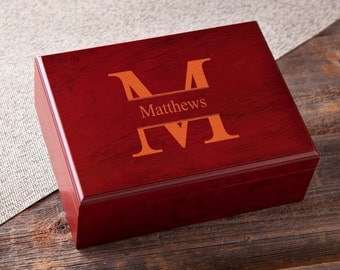 Personalized Cherry Wood Cigar Humidor