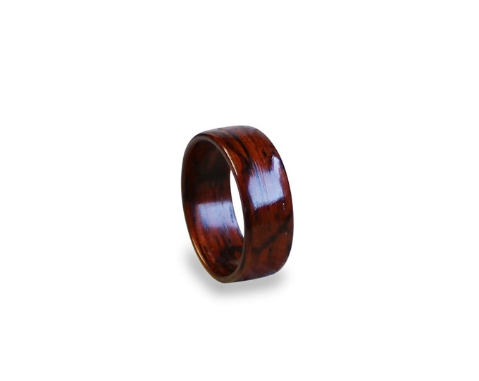 Mahogany wood ring unisex wood ring