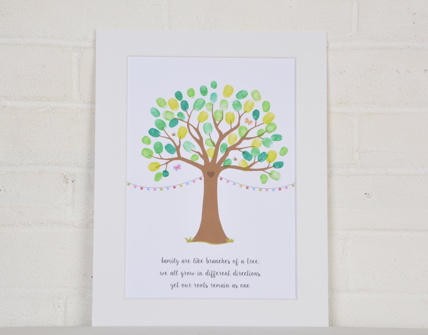 Fingerprint Family Tree Print Mounted Family Tree Print