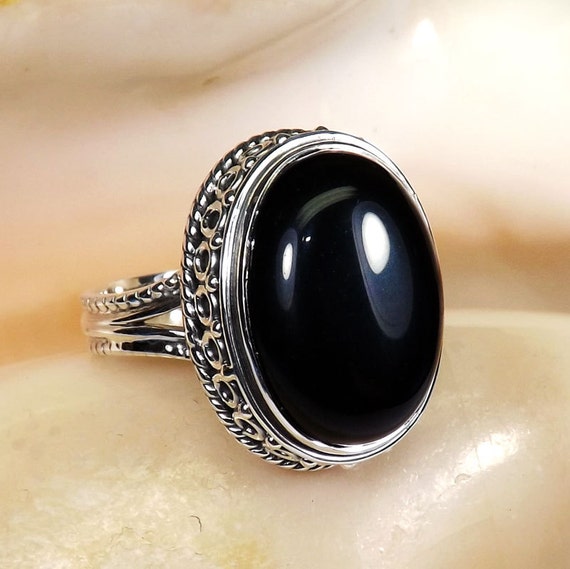 Black Onyx Ring Black Onyx Gemstone Black Onyx Jewellery