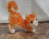 Items similar to Unique 3D Beaded Cat Figurine FREE SHIPPING on Etsy