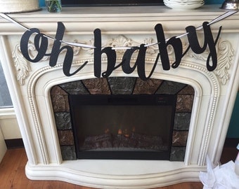 Glitter 'oh baby' Banner for Baby Shower or Gender Reveal Party