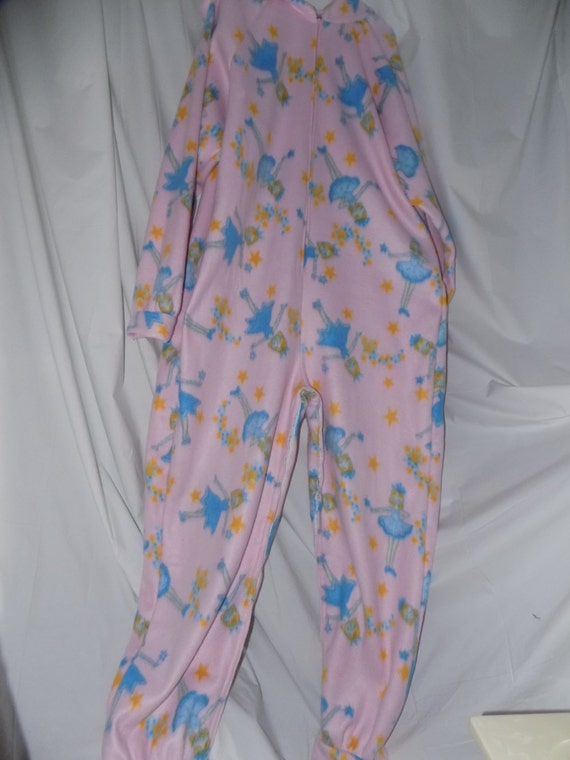 ABDL/Little Hooded Fleece Onesie Pajamas with snap inseam