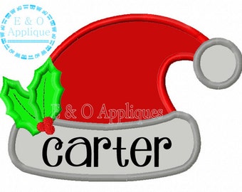 Santa Hat Applique Design - Santa Applique Design - Santa Hat Embroidery Design - Christmas Embroidery Design - Christmas Applique Design