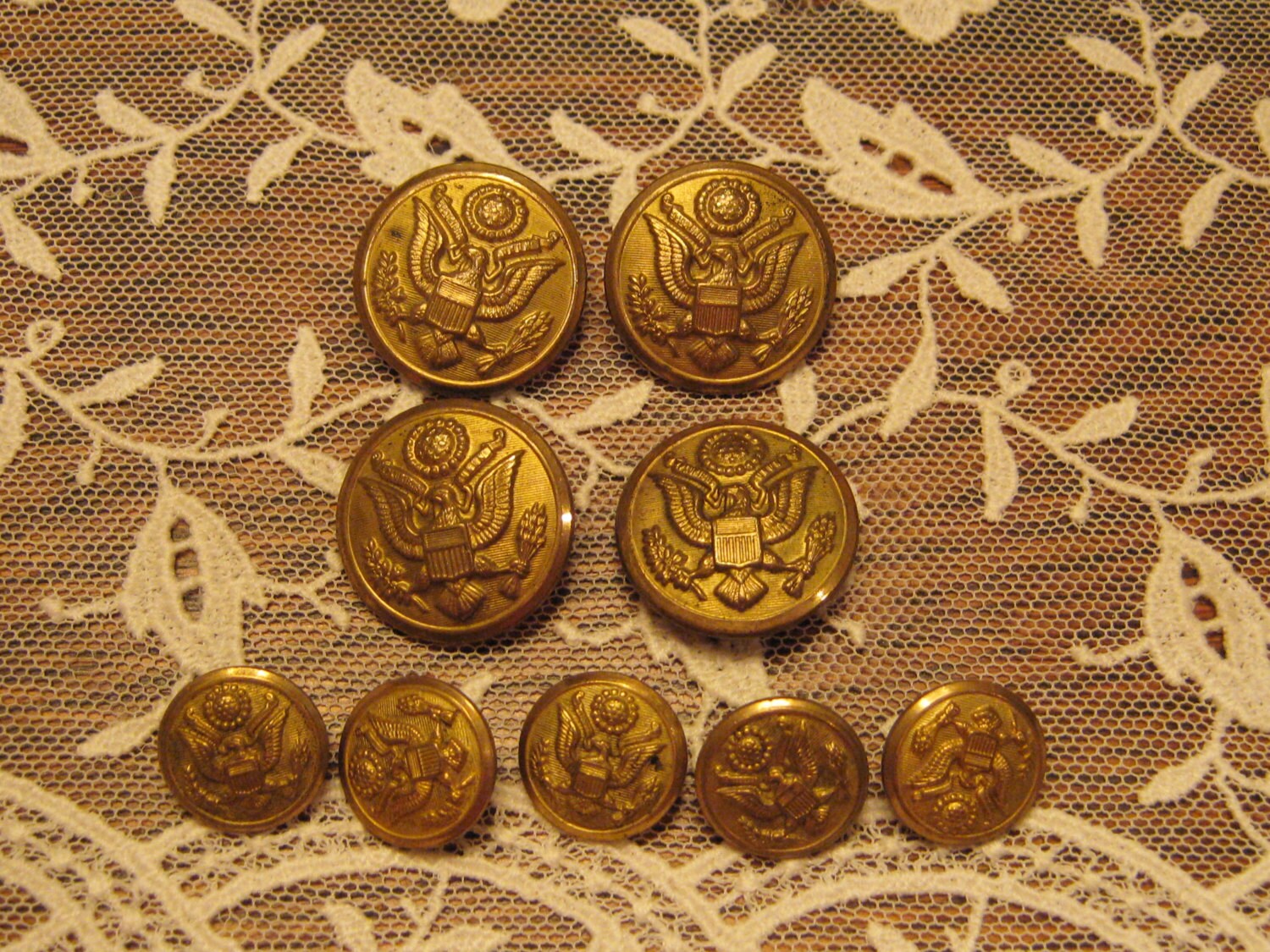 US Army Brass Buttons Circa 1952