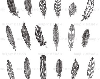 Rustic Feather Clipart - Woodland Clipart - Rustic Wedding Clipart - Rustic Clipart - Tribal Clipart - AI EPS PNG Files - Instant Download
