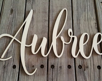 Wooden Name - Unpainted Name Wall Hanging - Nursery Wall Hanging - Dorm Room Wall Hanging