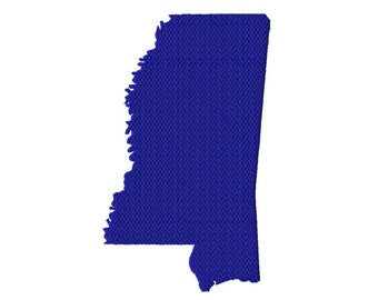USA State Mississippi Solid Fill Machine Embroidery DESIGN NO. 593