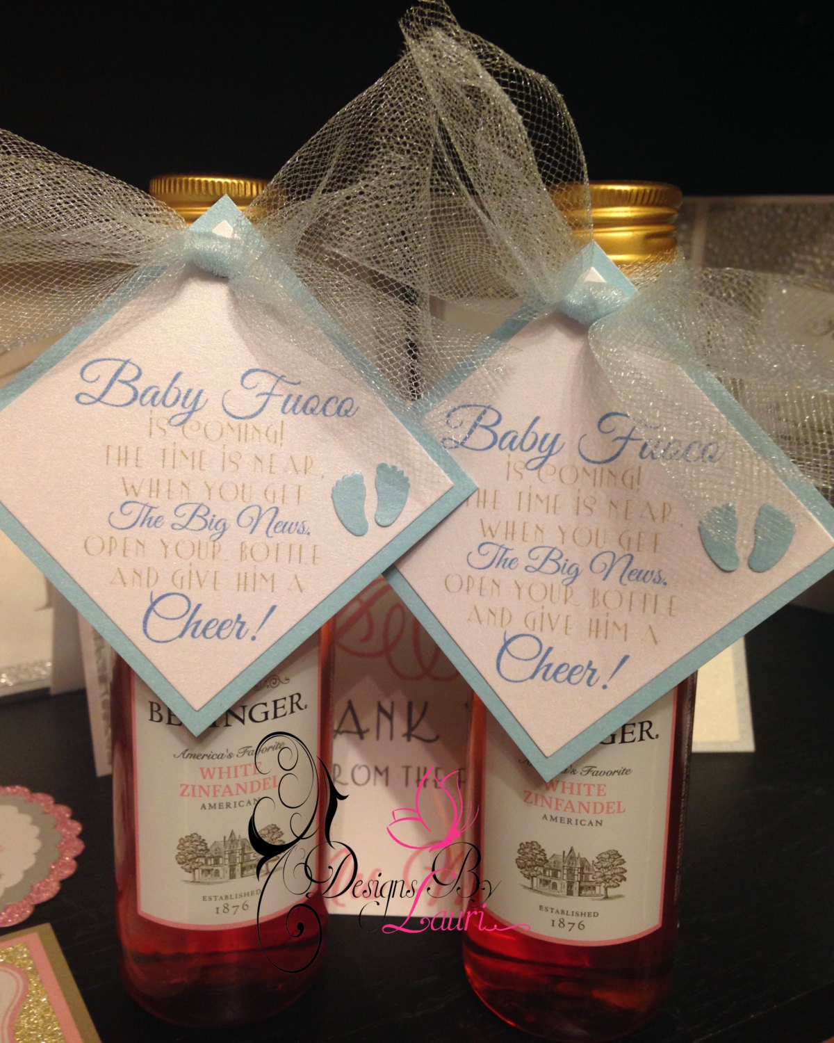 Wine Bottle Favor Tags Baby Shower Favor by ...