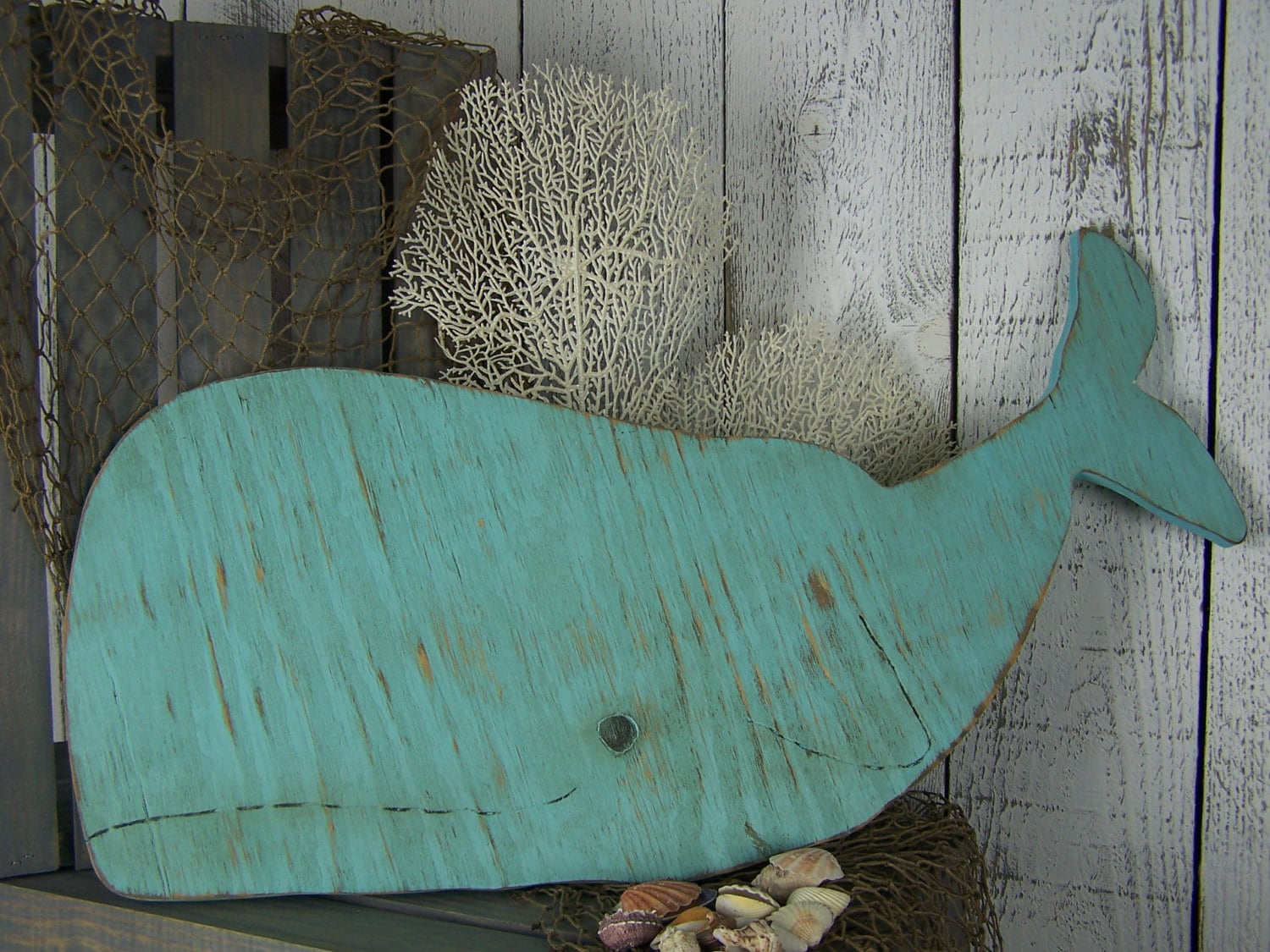 Wooden Whale Sign Whale Decor Blue Whale Wall Art Beach Decor