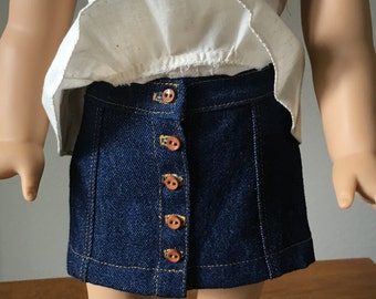 Denim Skirt/Button Front for American Girl Doll