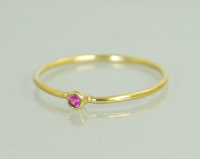 Tiny Ruby Ring, Ruby Stacking Ring, Solid 14k Gold Ruby Ring, Ruby Mothers Ring, July Birthstone, Ruby Ring, Dainty Ruby, Dainty Gold Ring