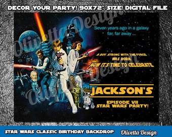 Star Wars Backdrop, Star Wars Classic, Star Wars Poster, Customized, Star Wars Party - Digital File, YOU PRINT