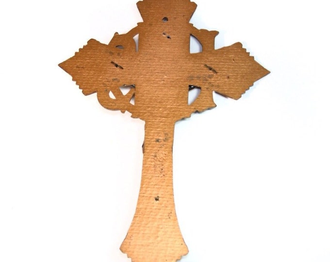 Storewide 25% Off SALE Vintage Heavy Copper Finished Gothic Style Religious Crucifix Cross Featuring Highly Detailed Design