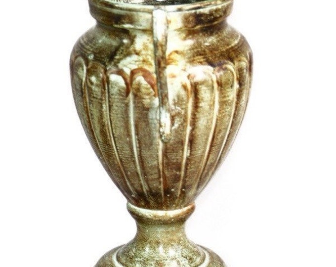 Storewide 25% Off SALE Vintage Galvanized Old Weathered Double Handle Decorative Floral Vase Featuring Antiqued White Wash Style Finish