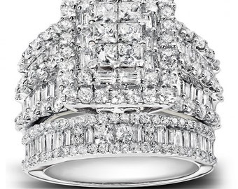 Items similar to 1952 Starfire Diamond Engagement Ring Wedding Set ...
