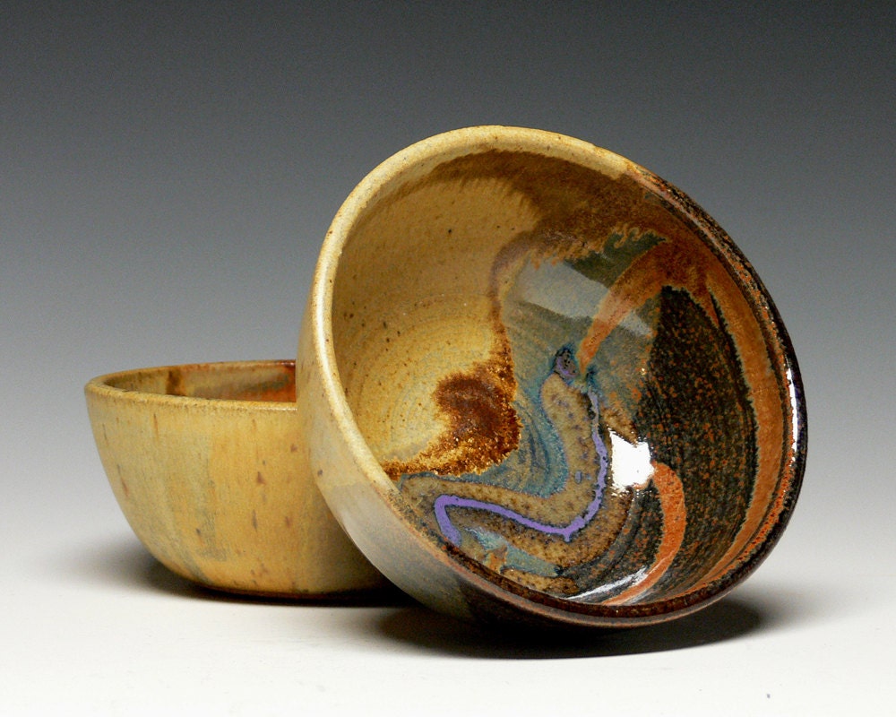 Hand Thrown Soup Bowls Set of 2 Stoneware by KathleenLeSueur