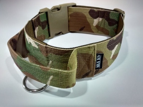 Tactical military dog collar with handle Multicam 50mm/ 2inch