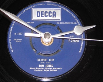 Tom Jones Detroit city 7" vinyl record clock