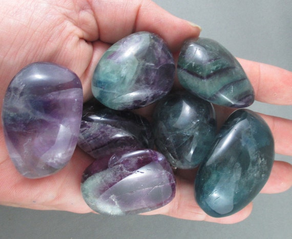 Large Rainbow Fluorite Stone Polished Positive Energy