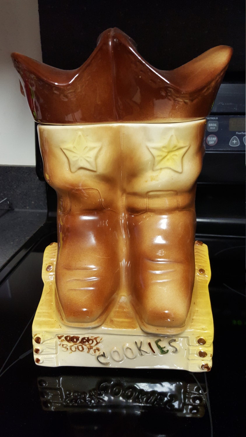 Old Cowboy Boots American Bisque Cookie Jar