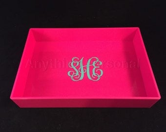 Monogrammed Desk Tray, Jewelry Tray, Trinket Tray, Bridal Gift, Bridesmaid Gift, Personalized Gift, Monogrammed Tray, Desk Accessory