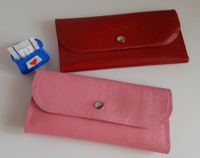 Womens leather wallet Handmade womens wallet Minimalist ladies purse Slim wallet womens Birthday gift Wedding gift Long wallet