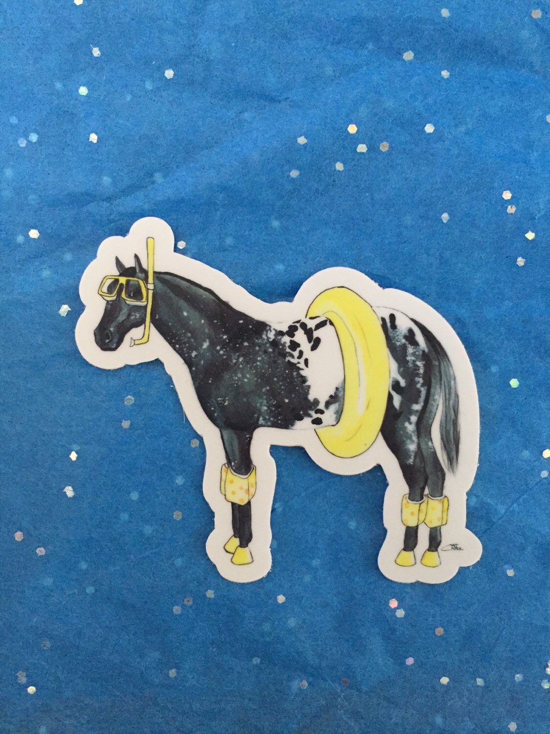 Scuba Horse diving summer fun sticker by Cat Caper by CatCaper