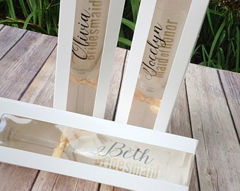 5 bridesmaid champagne glasses personalized bridal party gifts