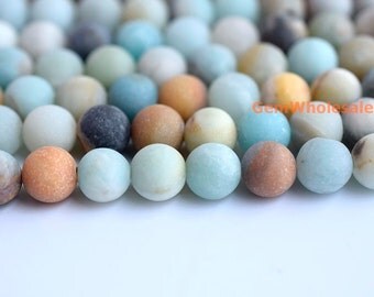 15" Matt finish Natural amazonite 8mm/10mm/12mm round beads, semi-precious stone,multi color DIY beads, gemstone wholesaler
